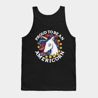 Proud to be an Americorn graphic for Patriotic Unicorn Lovers Tank Top